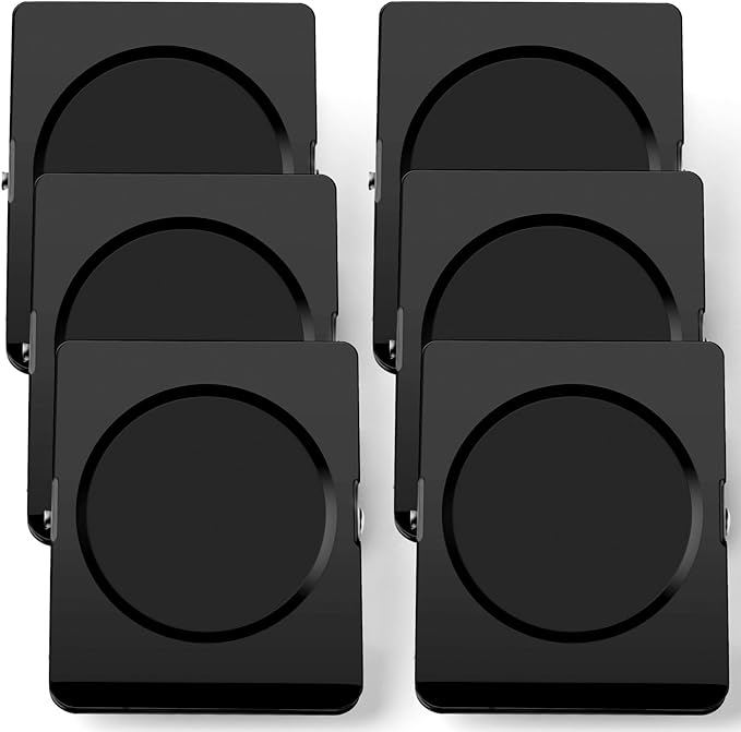 Grtard Strong Magnetic Clips, 2.2 Inch Extra Large Magnetic Clips Heavy Duty, 6Pack Magnet Clip for Fridge, Clip Magnets for Refrigerator, Whiteboard, Classroom, Kitchen, Office Organizer (Black)