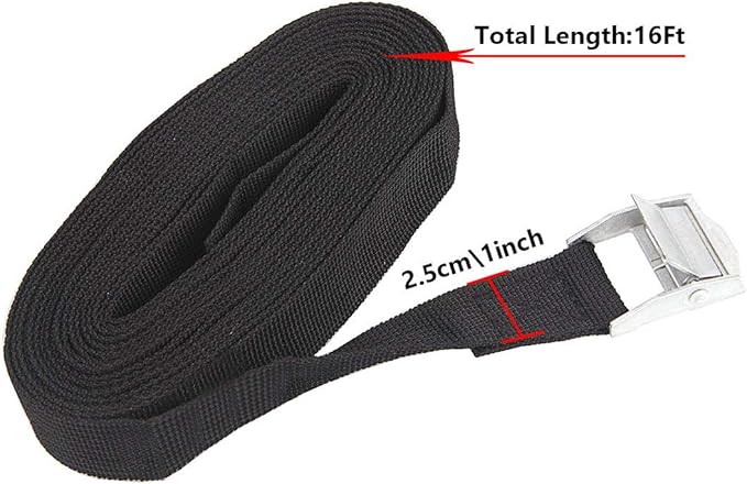 10 Pack Lashing Straps 16ft x 1" Tie Down Straps Cam Buckle Straps Heavy Duty Secure Straps up to 600 lbs for Kayak, Cargo, Luggage, Cinch, Canoe, Bicycles, Motorcycles, Truck