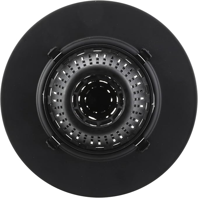 Danco Snap-in Shower Drain Cover with in-Drain Hair Catcher, 4-1/4" Round, Matte Black Strainer, (11086)