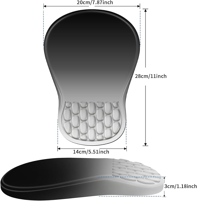 YIWEI Ergonomic Mouse Pad with Wrist Rest - Comfortable Office Mousepad with Memory Foam Wrist Support for Carpal Tunnel Relief, Mouse Pads with Non-Slip Base for Gaming and Home (Gradient Black)