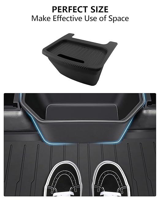 cybtkcar for Tesla Trash Can Model Y Refreshed Juniper Accessories 2020-2026 Rear Center Console Organizer Car Trash Can with Lid Model Y Backseat Storage TPE Under Seat Garbage Can 2nd Row Bin