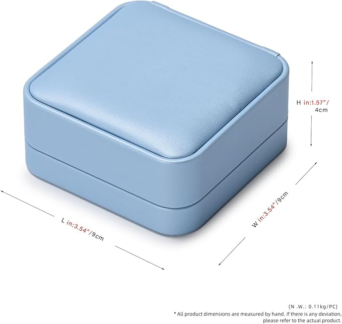 Oirlv Luxury Leather Bracelet Gift Box Bangle Box Jewelry Case Storage Case Organizer Holder(Sky Blue)