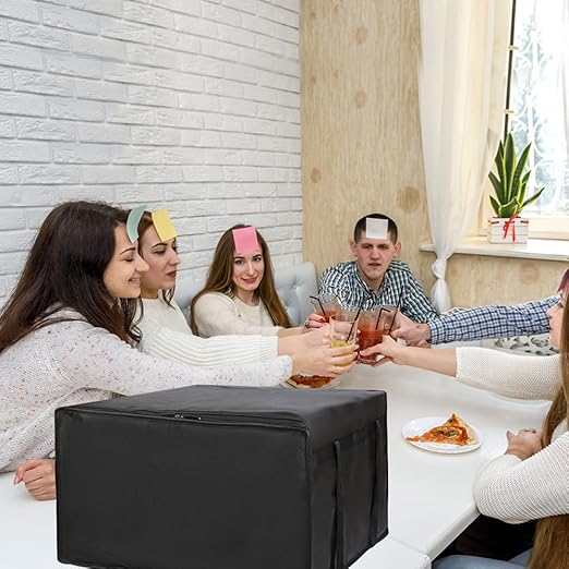 Insulated Pizza Delivery Bag for Carry Hot, 24" x 24" x 14" Insulated Food Delivery Bag, Grocery Cooler Bags for Catering/Doordash, Commercial Food Warmers（Black, 1Pk）