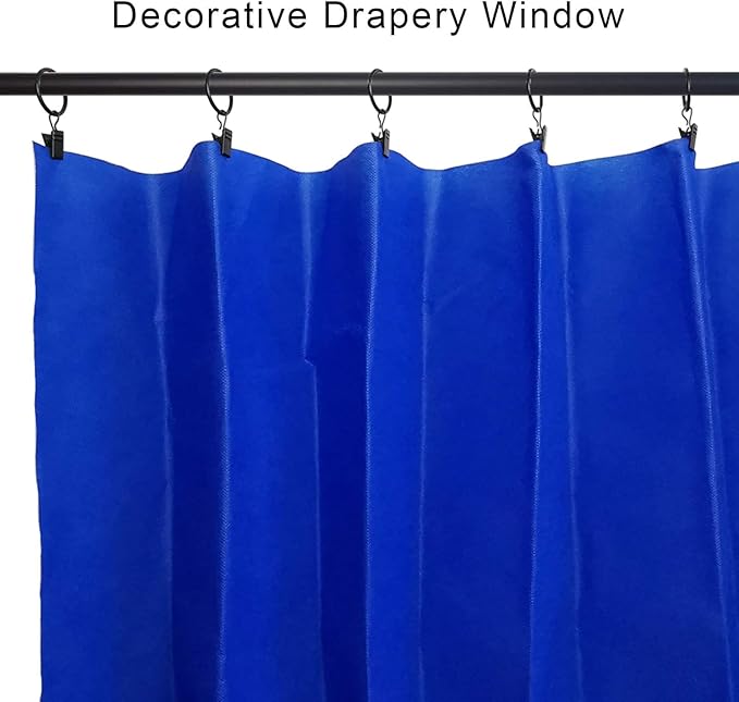 44 Pack Metal Curtain Rings with Clips, Drapery Clips with Rings, Drapes Rings 1 inch Inner Diameter, Fits Diameter 5/8 inch Curtain Rods, Black