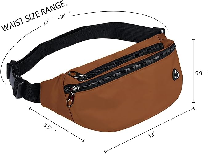 남녀 공용 패니 팩, 여행, 하이킹, 달리기용 방수 스포츠 허리 가방 (두 손 자유)