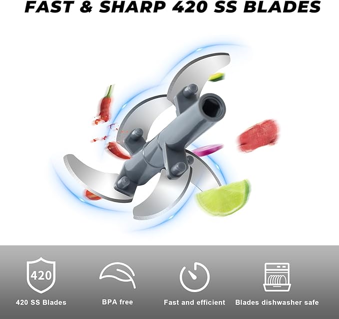 ZHANG XIAO QUAN SINCE 1628 Portable Manual Vegetable Chopper, Hand Pull String Vegetable Garlic Mincer Onion Cutter for Veggie, Peppers, Tomatoes, Ginger, Fruits, Nuts, 3.6 Cup(900ml) Food Chopper