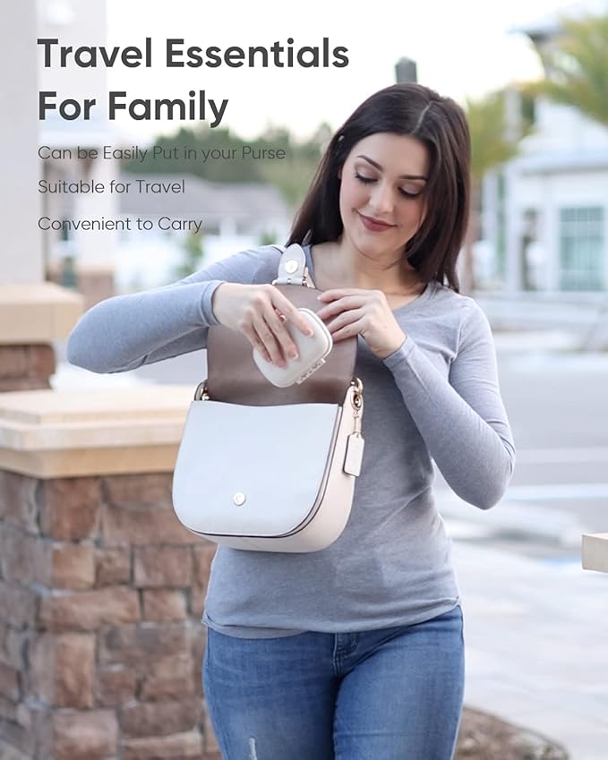 Holii Travel Pill Organizer, 8 Compartments Portable Pill Case, Daily Pill Box to Hold Vitamins, Small Pill Container for Pocket Purse Medicine Organizer（Khaki）