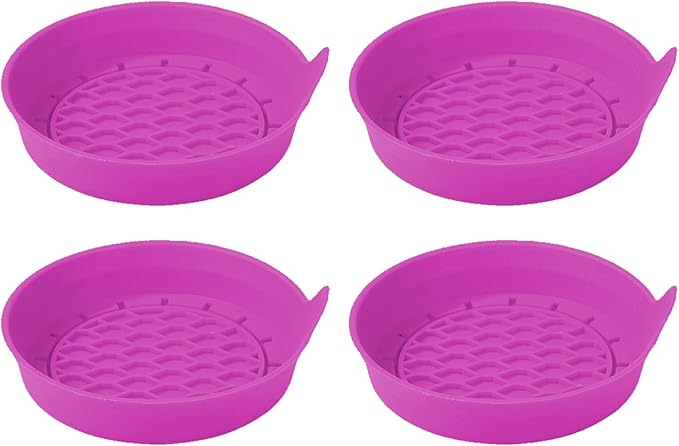 4PCS Car Cup Holder Coaster, Silicone Non-Slip Vehicle Cup Holder Insert Pads, Automotive Interior Insulation Drink Cup Mats Decor Accessories, Universal for SUV, Sedan, Truck (Purple)