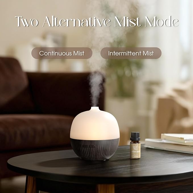 ARVIDSSON Essential Oil Diffuser, 100ml Aromatherapy Diffuser with Mood Light, Ultrasonic Oil Diffusers for Home, Small Diffuser for Essential Oils, Gift for Women - Dark Wood
