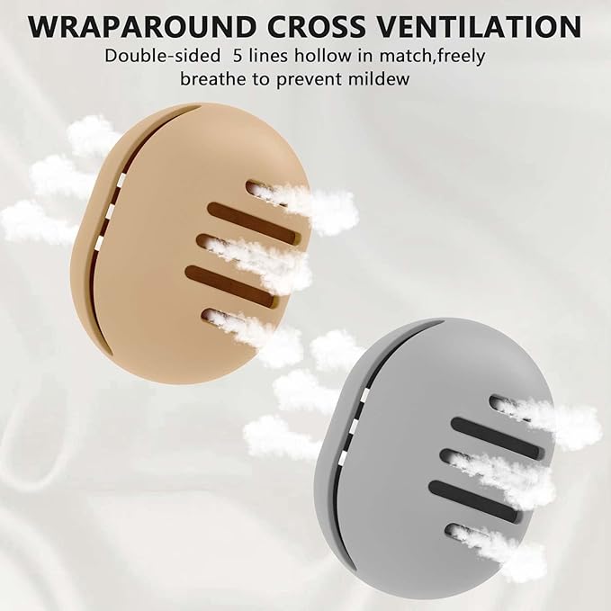 Makeup Sponge Holder,3PCS Double-sided Breathable Silicone Beauty Blender Holder for Travel,Shatterproof Makeup Sponge Travel Case for All Sponges Sanitary Reuse Easy Carry,Khaki+Pink+Grey