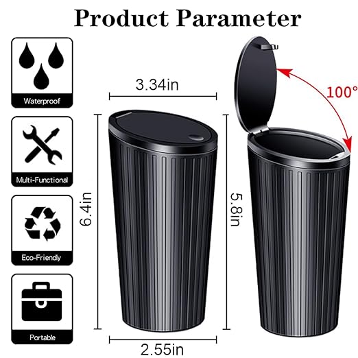SGLRT Car Trash Can Bin with Lid - Car Garbage Can Cup Holder-Universal Leakproof Vehicle Garbage Can Bin with 20pcs Trash Bags-Car Organizers and Storage for Front Back Seat Accessories