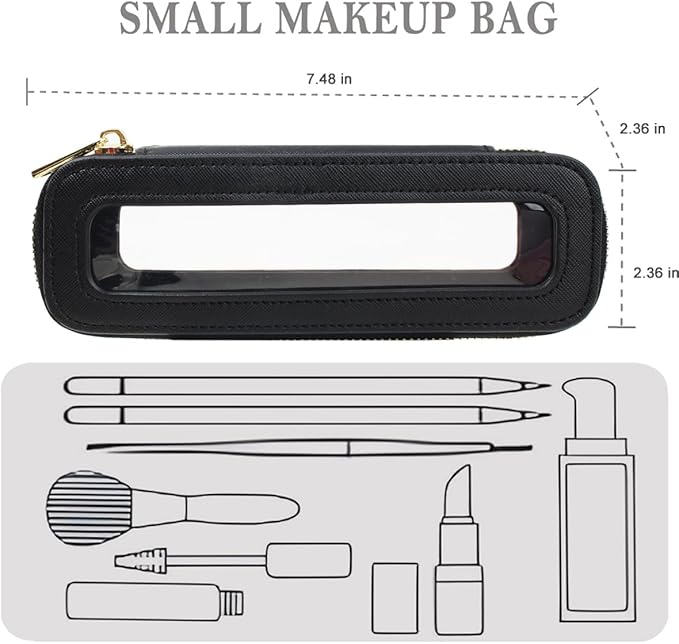 Travel Clear Makeup Bag Set, TSA Approved Cosmetic Bag Case with Zipper Portable Makeup Pouch Toiletry Bag Women Traveling Cosmetic Organizer Storage Bag Car Organizer Car Essentials for Women