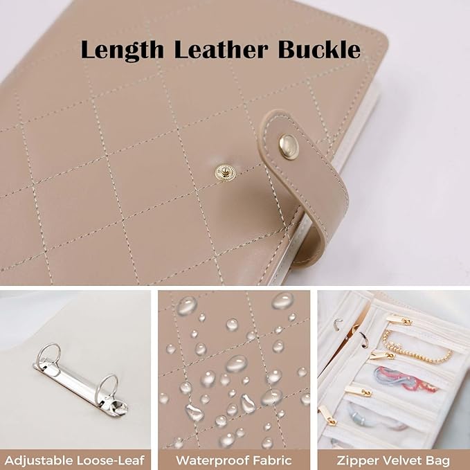 Travel Jewelry Organizer Case ， Portable Jewelry Organizers Storage Book, Compact Jewelry Roll for Earrings, Rings, Necklaces - Perfect Jewelry Travel Bag for Women