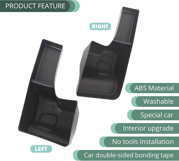 Phamyor Rear Trunk Storage Tray Organizer Wheel Well Storage Bin for 2018-2022 Jeep Wrangler JL JLU Interior Accessories, Rear Cargo Side Tray, Cargo Expansion Box, Tape, Left & Right, Black