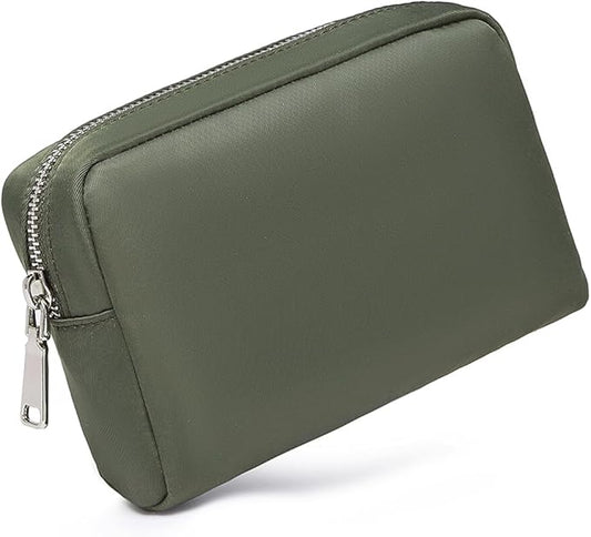 Waterproof Makeup Bag Large Capacity Women's Classic Black Wash Bag Adjustable Partition Wash Bag Brush and Cosmetic Carrying Bag… (Army Green)