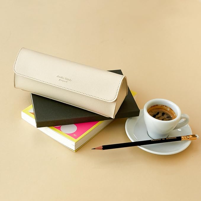 carrotez Stylish PU Leather Makeup Bag: Versatile Travel Toiletry Bag & Cosmetic Pouch, Small Makeup Organizer for Purse Essentials - Ideal Makeup Brush Holder & Sunglasses Case for Women - Cream