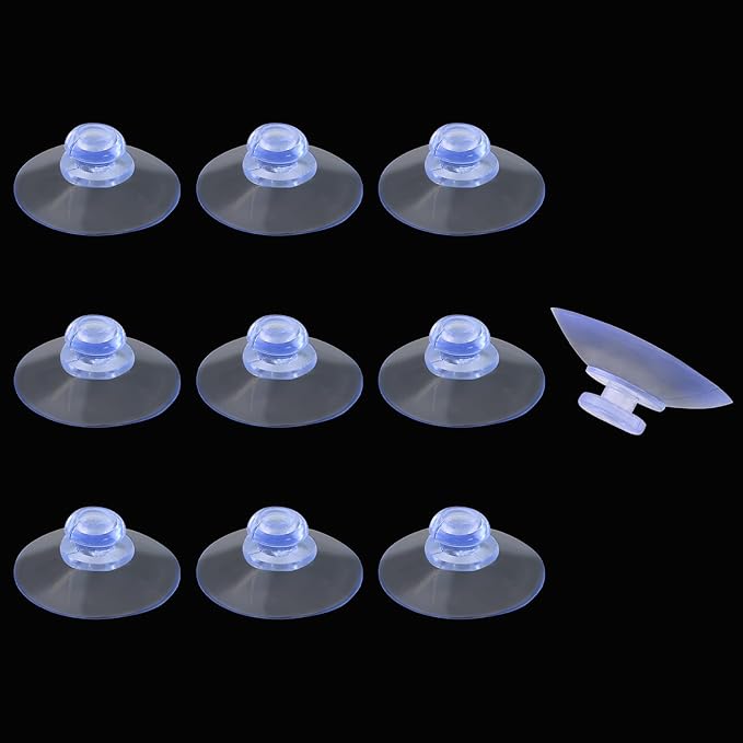 10 Pack Glass Table Suction Cups - 30mm Rubber Suckers With No Hooks, Anti-Collision Clear Plastic Suction Pads For Furniture