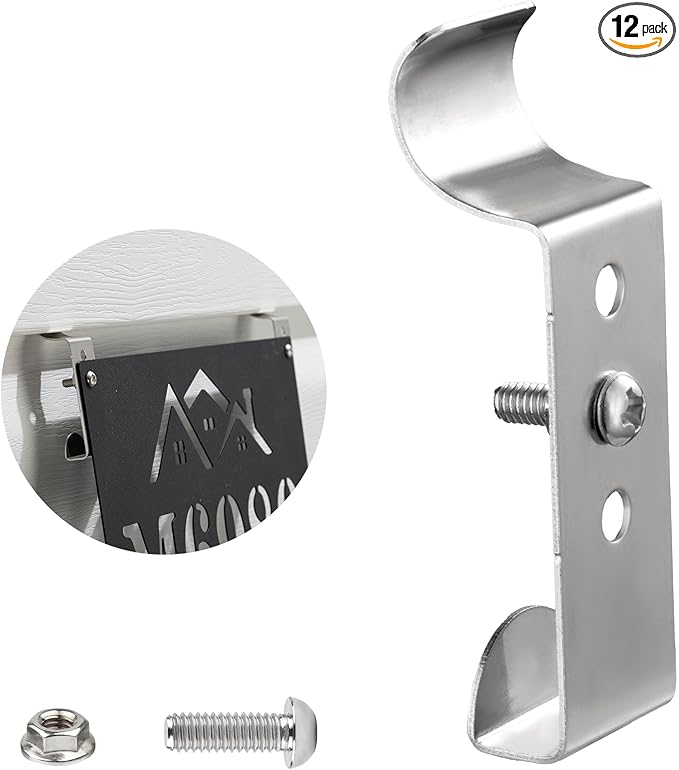 HUXOR Adjustable Vinyl Siding Hooks 12 Pack, No Hole Heavy Hangers Hold Up to 20 lbs, No Drill Siding Clips for Hanging Outdoor Decorations, Lights, Wreaths, Cameras, House Plaques