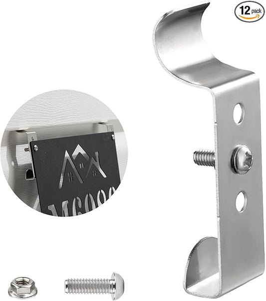 HUXOR Adjustable Vinyl Siding Hooks 12 Pack, No Hole Heavy Hangers Hold Up to 20 lbs, No Drill Siding Clips for Hanging Outdoor Decorations, Lights, Wreaths, Cameras, House Plaques