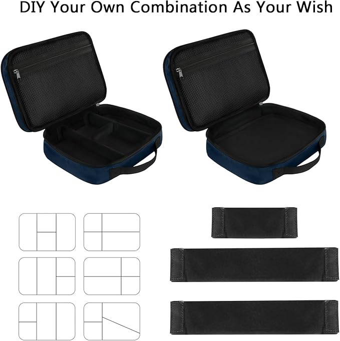 MATEIN Electronics Organizer Travel Case, Water Resistant Portable Travel Cord Organizer for Earphone, Power Bank, and Flash Drive, Universal Carry Case for Cables, Tech Gifts for Men, Navy Blue