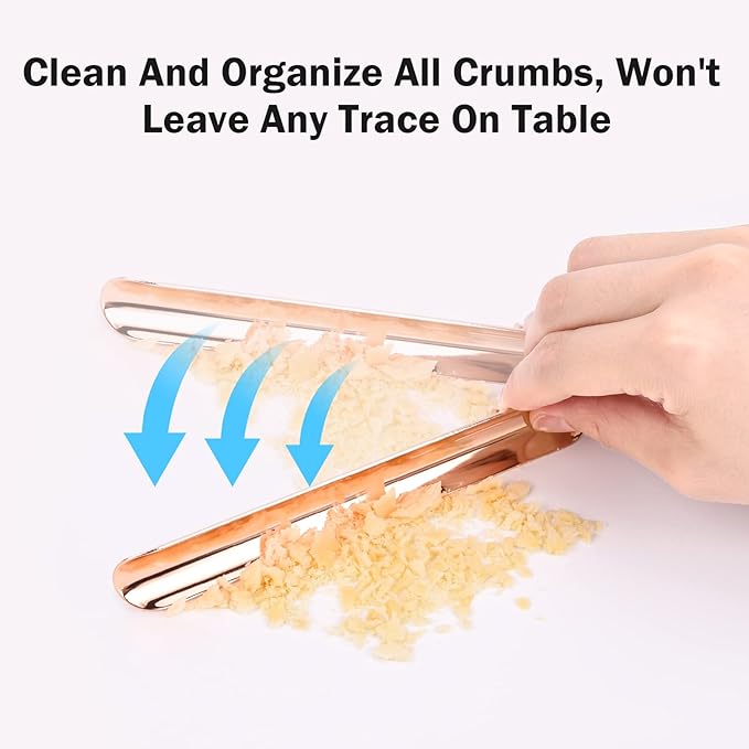Restaurant Crumb Sweeper, Crumbers for Servers, Bread Scraper for Crumbs on Table & Tablecloths, Restaurant Supplies for Kitchen, Server Tools for Waiters, Waitresses and Server (5 PACK, Rose Gold)