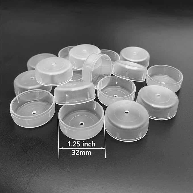 24 Pack 1.25" Wrought Iron Patio Furniture Glides Outdoor Chair Leg Floor Protectors-Clear…