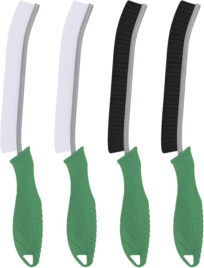 TQRR Toilet Brush, 4Pcs Bathroom Cleaning Brush, Toilet Scrubber, Deep Toilet Bowl Brush with Hanging Hole, Multifunctional Gap Cleaning Brush, Bristles for Kitchen Sinks, Tub,Shower (4, Green)