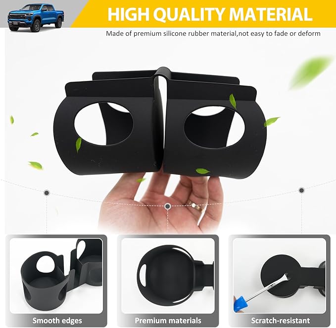 Cup Holder for 2023-2025 Chevy Colorado & GMC Canyon, Center Console Cup Holder Insert Cupholder Organizer Coaster Liner for 23-25 Chevrolet Colorado/Canyon Interior Accessories Black