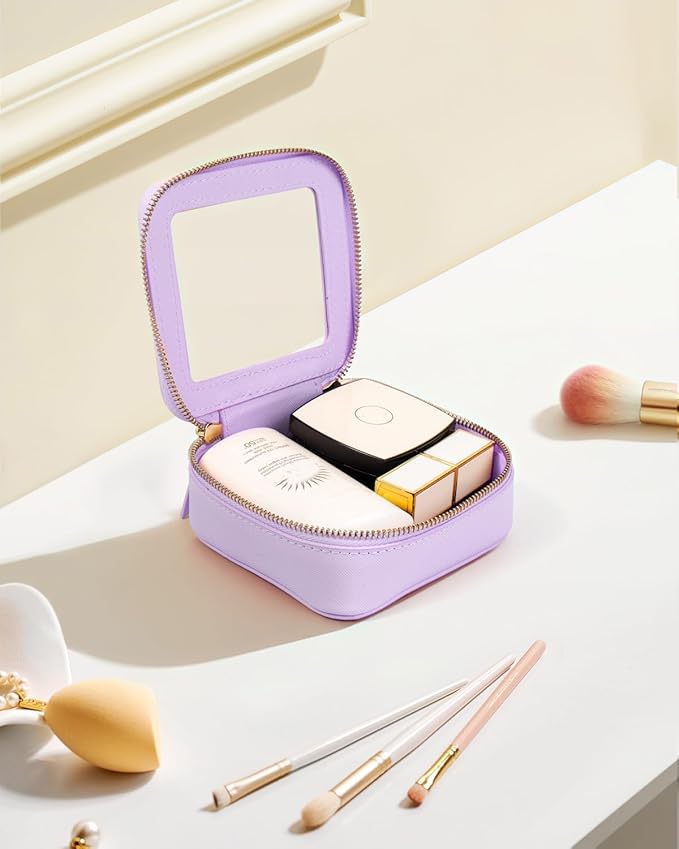 Travel Clear Makeup Bag Set, TSA Approved Cosmetic Bag Case with Zipper Portable Makeup Pouch Toiletry Bag Women Traveling Cosmetic Organizer Storage Bag Car Organizer Car Essentials for Women