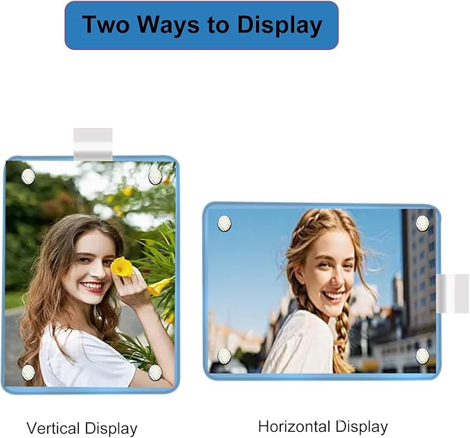 2Pcs Car Picture Holder Visor Photo Clip Acrylic Magnetic Personalized Car Accessories Vertical Horizontal Display for Adding Family or Personal Photos