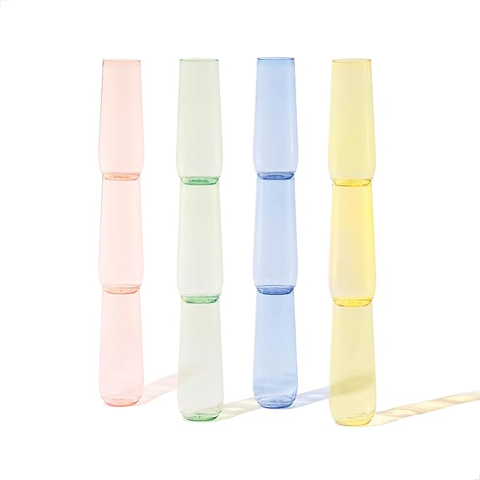 TOSSWARE POP 9oz Flute - Color Series SET OF 24, Premium Quality, Recyclable, Unbreakable & Crystal Clear Plastic Champagne Glasses