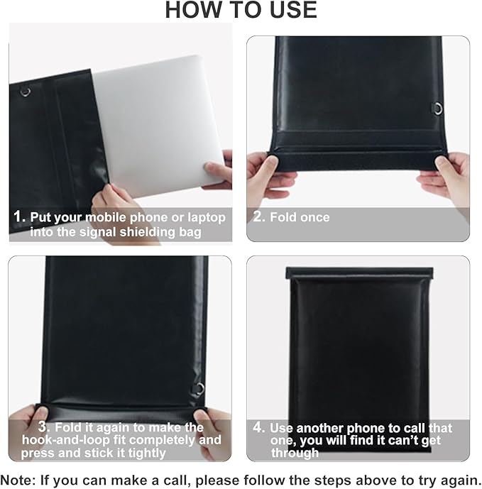 yaokvide Large Faraday Bags - 5 Pack Faraday Cages for Laptops & Tablets & Phones & Car Keys, Faraday Key Fob Protector, Fireproof & Waterproof Anti-theft Signal Blocking Pouch