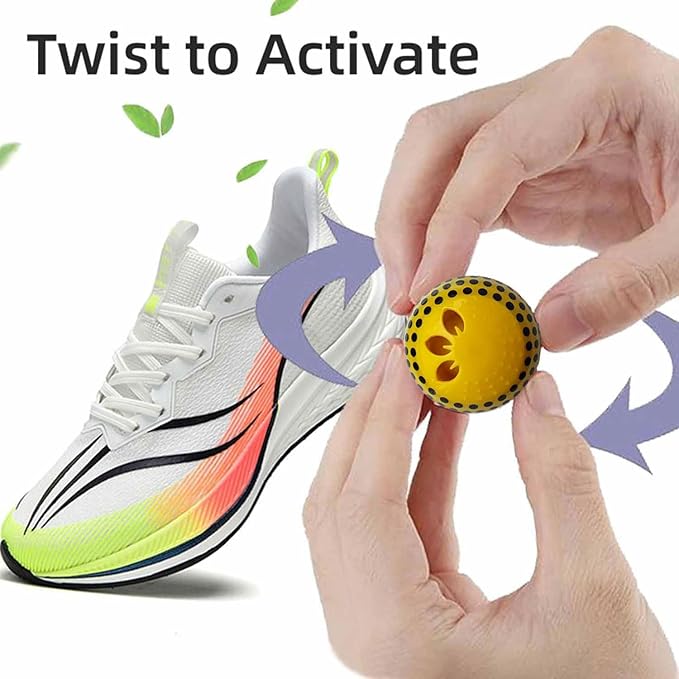 Shoe Deodorizer Balls for Sneaker, Fresh Cologne Scent, Essential Oil Sneaker Deodorizer Ball, Small Spaces Odor Eliminator Air Freshener for Shoes, Gym Bags, Drawers and Locker (Cologne)