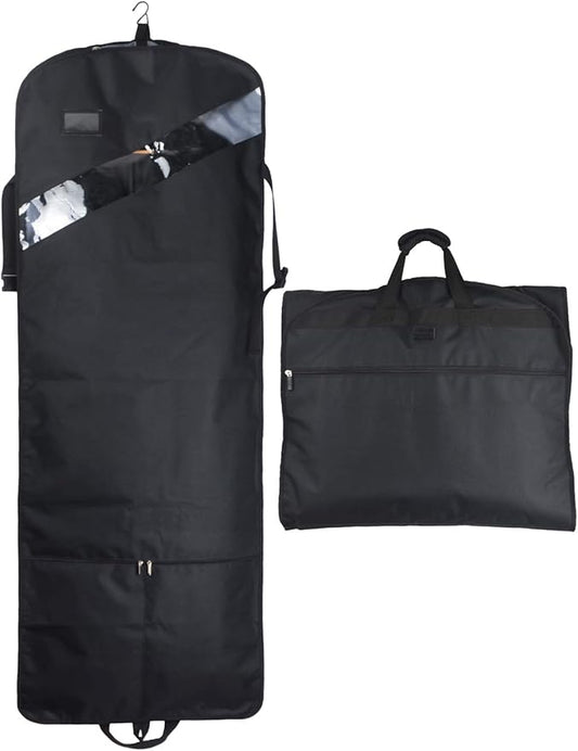66'' Tri-fold Extra Long Dress Garment Bag, Premium & Breathable Tear-resistant Hanging Suit Cover for Travel and Storage