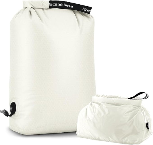 Travel Laundry Bag, Pump-free Vacuum Compression Dirty Clothes Bag, Medium Reusable Waterproof & Washable Laundry Bag, Wet and Dry Bag, Ideal for Suitcases, Laundromats (1 Pcs) White