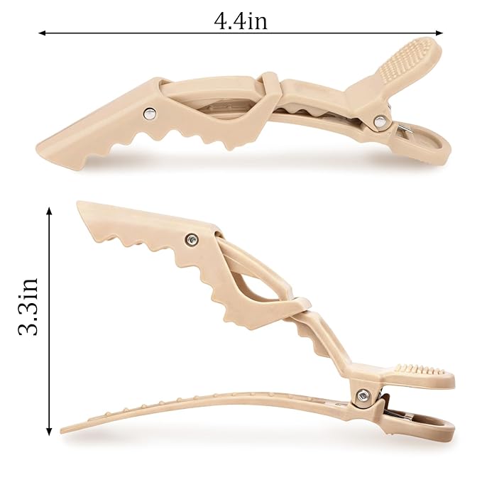 24 Pack Alligator Hair Clips, Professional Clips for Hair Sectioning, Hair Styling Accessories for Women Men Girls Teens，Khaki