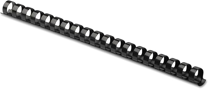 Fellowes 52326 Plastic Binding Combs - Round Back, 1/2 Inches, 90 Sheets, Black, 100 Pack