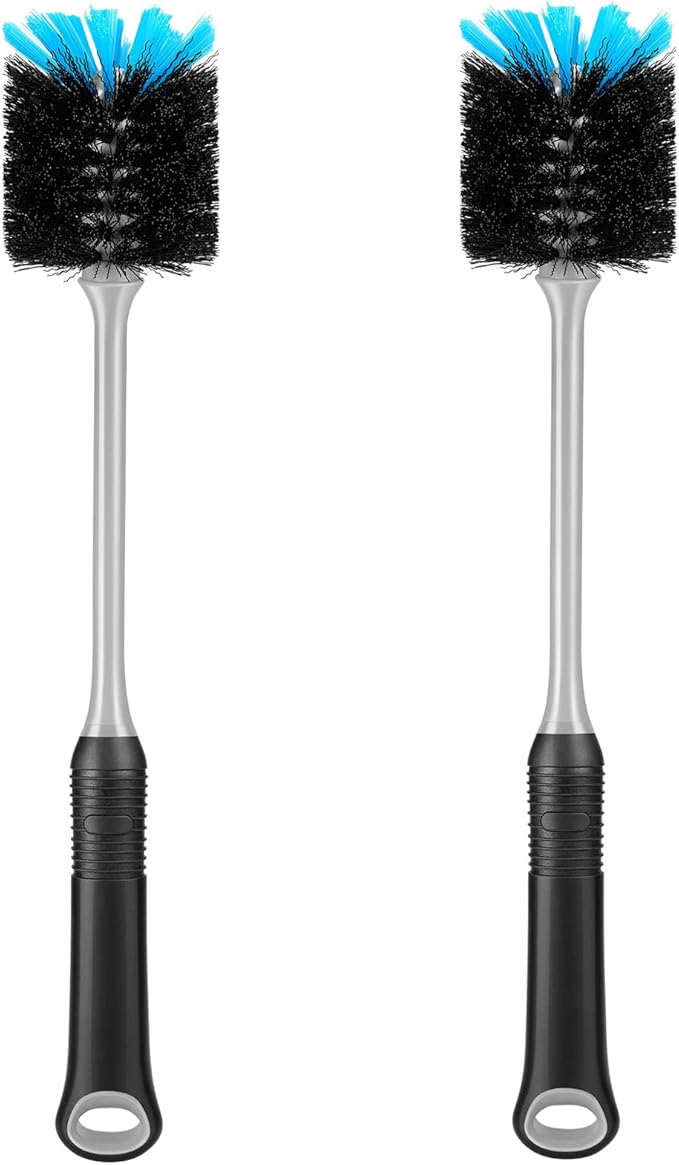 Water Bottle Cleaning Brush, Long Handle Flexible Scrub Brush for Water Bottles, Glasswares, Mugs, Flasks, Tumblers, Vases, and Kitchen Sink, 2 Pack