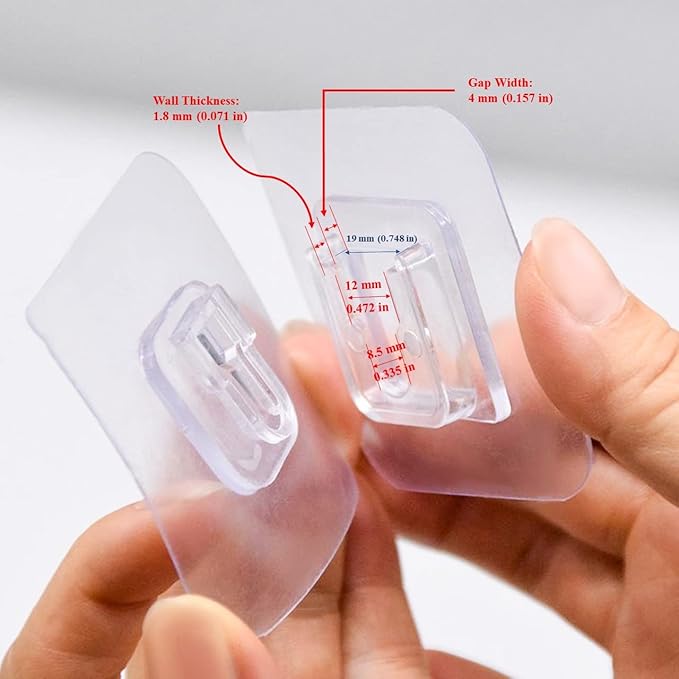 12 PCS Wall Mounted Replacement Sticky pads for Kitchen Bathroom Shower Caddy Organizer Rack Holder Nail Free Adhesive Hooks (Concave Shape)