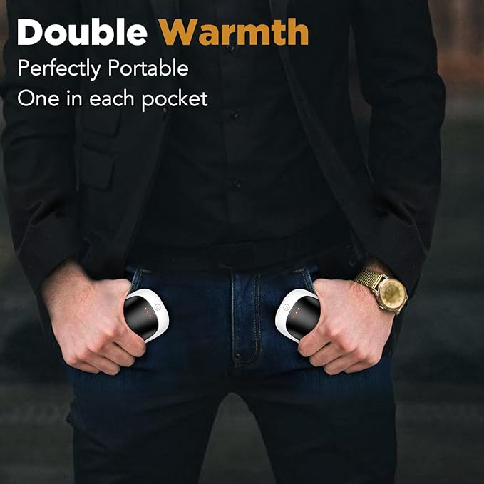 2 Pack Hand Warmers Rechargeable, Portable Electric Hand Warmers Reusable, USB 2 in 1 Handwarmers, Outdoor/Indoor/Warm Gifts for Men Women Kids