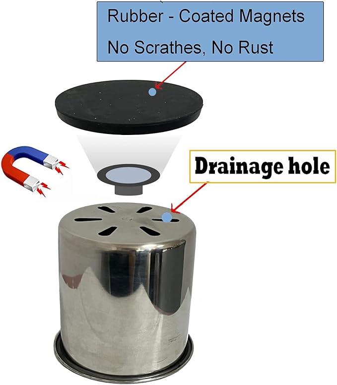 Magnetic Cup Holder Beverage Holder Drink/Can Holder - Strong Magnet Sticks Good to The Farm Tractor - Horizontal Surface Mounting (with Buffer Protection Layer) for Riding Mower,Forklift,Lawnmower