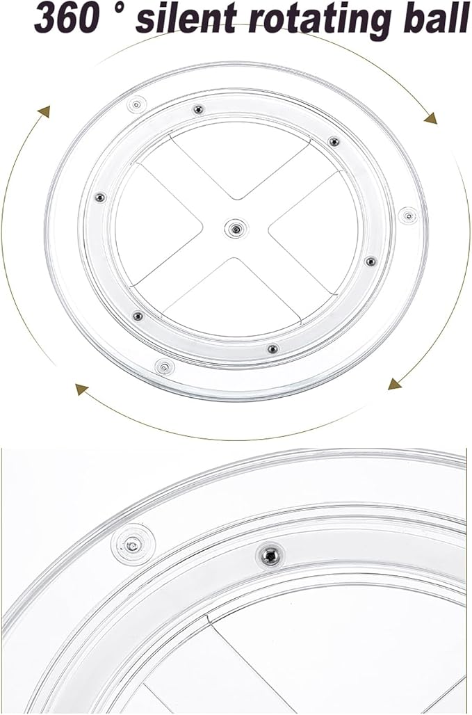 2-Tier Diamond Pattern Lazy Susan Turntable, Green, Clear, Compact Storage Organizer for Kitchen, Bathroom, Sace Saver (Diamond Clear, 9.25inch 2 Pack)