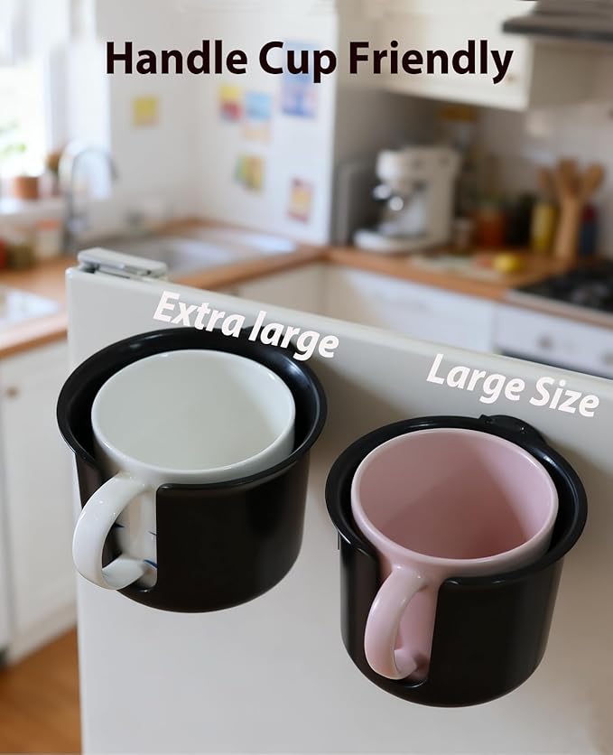 Magnetic Cup Holder, Dual Magnet Bottle Holder Fit 45oz Large Capacity, with Non-Slip Pad & Rubber-Coated Magnet Fits Metal Surfaces, Drink Holder for Tractor Mower Bus Forklift (Large)