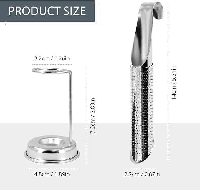 2 Sets Upgraded Tea Infuser for Loose Leaf Tea with Base - Durable Loose Leaf Tea Steeper, Portable Stainless Steel Tea Strainer for Home, Office & Travel