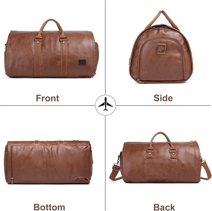 seyfocnia Convertible Travel Garment Bag, Carry-on Garment Duffel Bag for Men Women - 2-in-1 Hanging Suitcase Suit Business Travel Bag