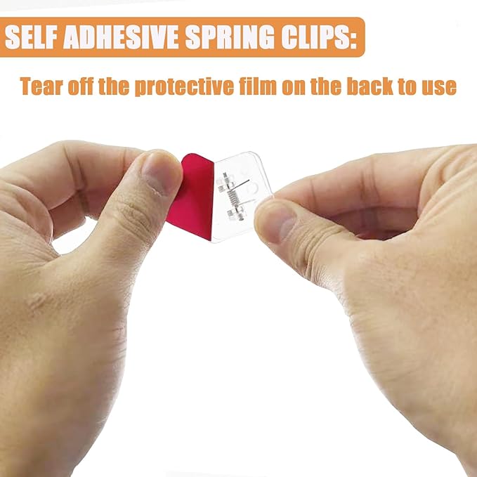 20 Pieces Self Adhesive Clips, Wall Clips,Tapestry Hangers,Photo Holders for Paper Flag Hanger,Sticky Clip for Teachers,Double-Sided Adhesive Spring Clip for Poster Home Office Rope