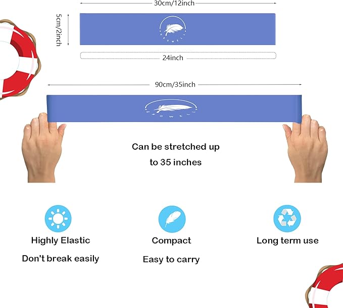 Towel Bands (6 Pack) - Stretch Beach Towel Clips for Beach Cruise Pool Chairs, Lounge Towel Holder Elastic, Cruise Ship Essentials (Blue & Cyan & Pink)