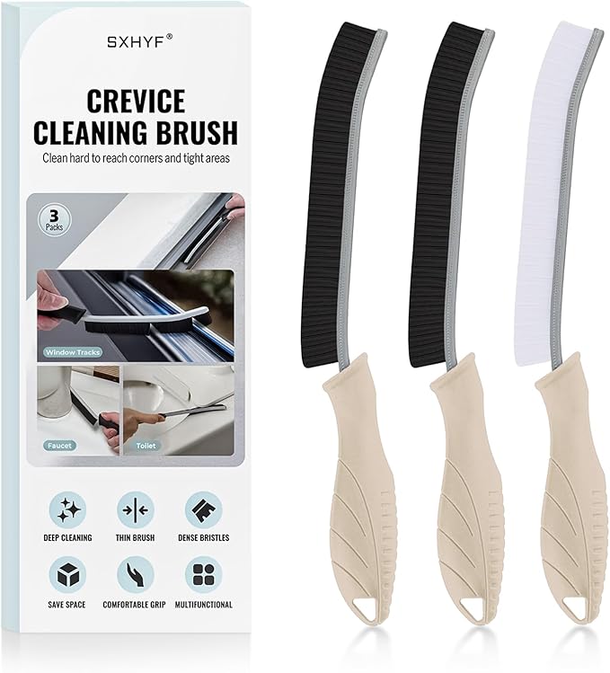 SXhyf Crevice Cleaning Brush - Grout Scrub Brush, House Cleaning Supplies, Gap Cleaning Tools, Home Essentials, Gifts for Women Men, Hard Bristle Crevice Cleaner Brush for Household Use, Bathroom