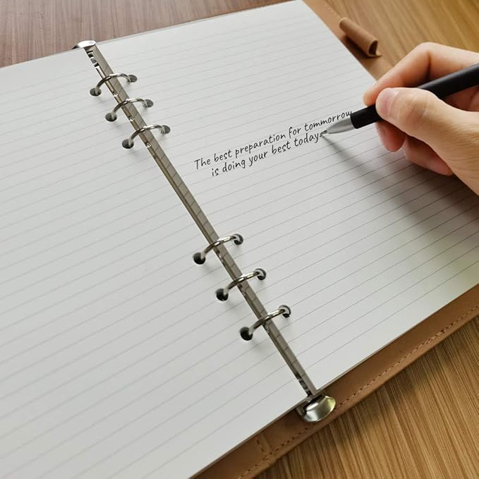 (3-Pack) A5 Lined Refills Paper for Filofax Planner/Binders/Organizer, 6 Hole Punched Loose Leaf Paper, Total 300 Sheets/600 Pages, 100gsm, White, 148 x 210mm