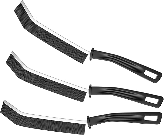 3 Pcs Black Crevice Cleaning Brush Hard Bristle Gap Cleaner for Home Kitchen Bathroom Window Track Sink Tile Seam